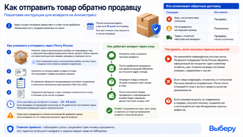 Как отправить товар обратно продавцу