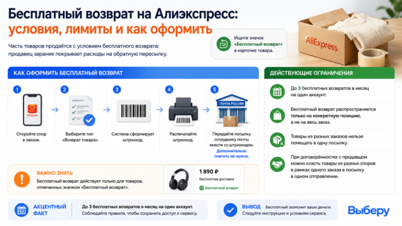 Как оформить бесплатный возврат на Aliexpress
