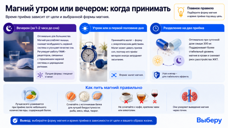 Когда принимать магний