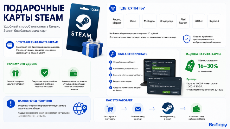 Подарочные карты Steam