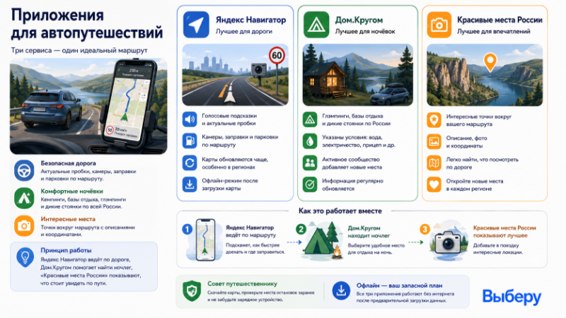 Приложения для автопутешествий