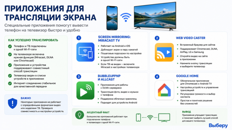 Приложения для трансляции экрана телефона