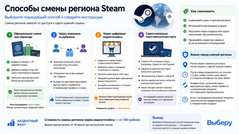 Способы смены региона Steam