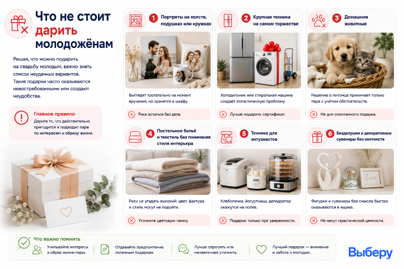 Что не стоит дарить молодоженам