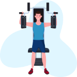 Работа с современными тренажерами в фитнес-зале