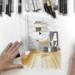 Интерьерный скетчинг совместно с РГХПУ имени С.Г. Строганова