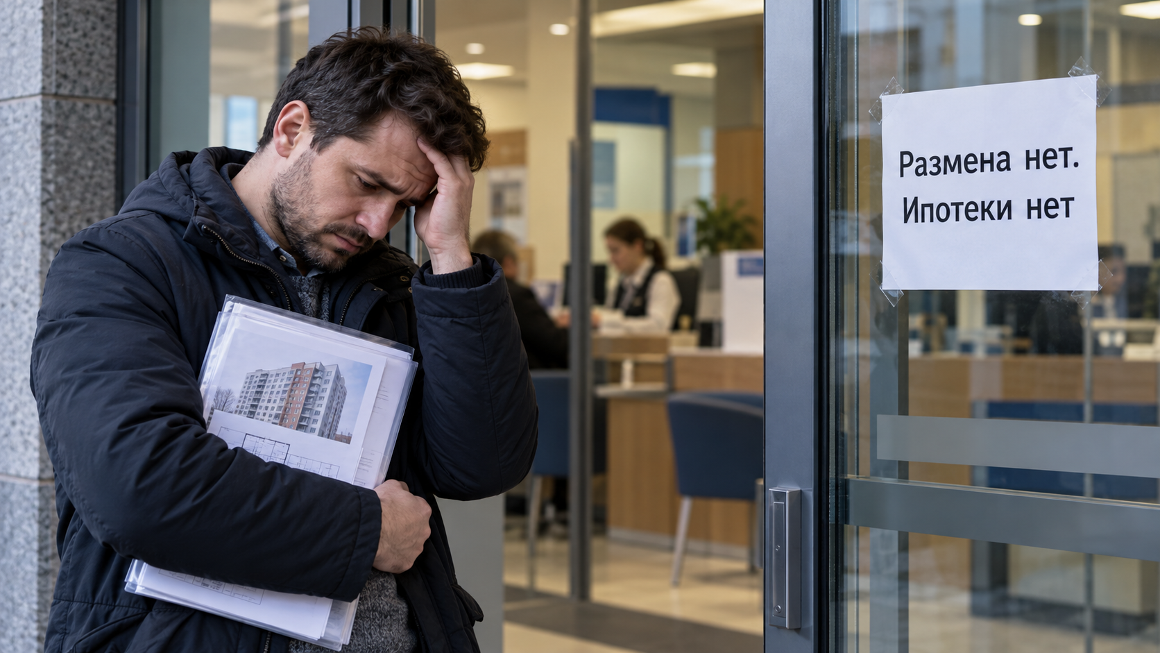 Отказ в ипотеке у банковской двери Отказ в ипотеке у банковской двери