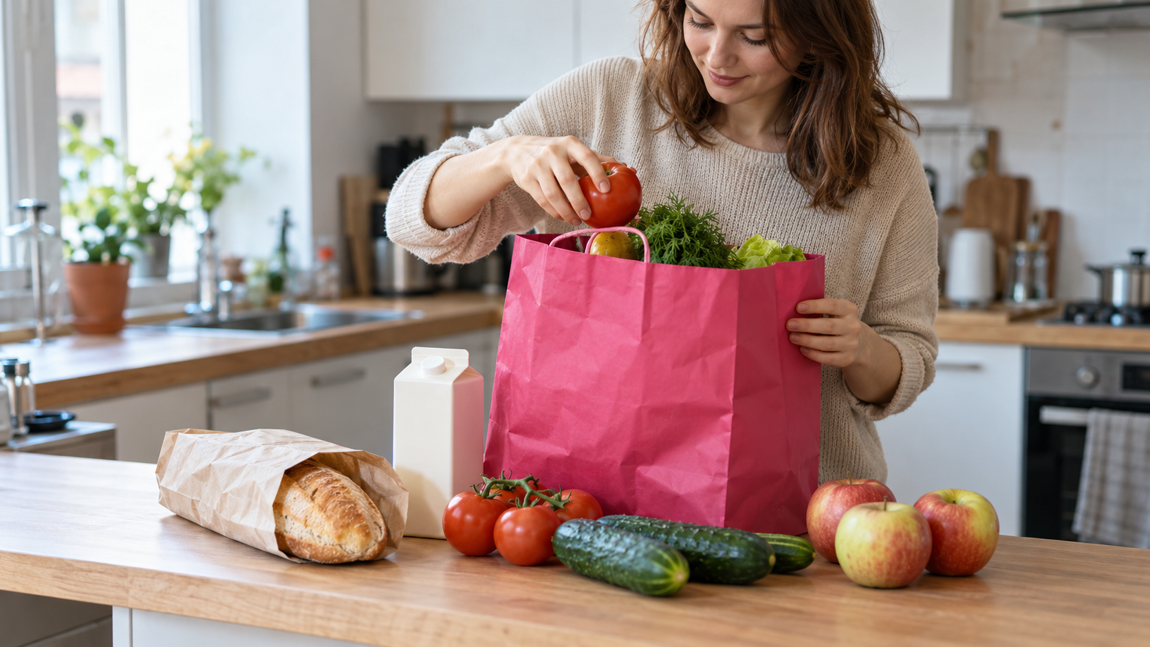 Свежая доставка продуктов на кухне Свежая доставка продуктов на кухне